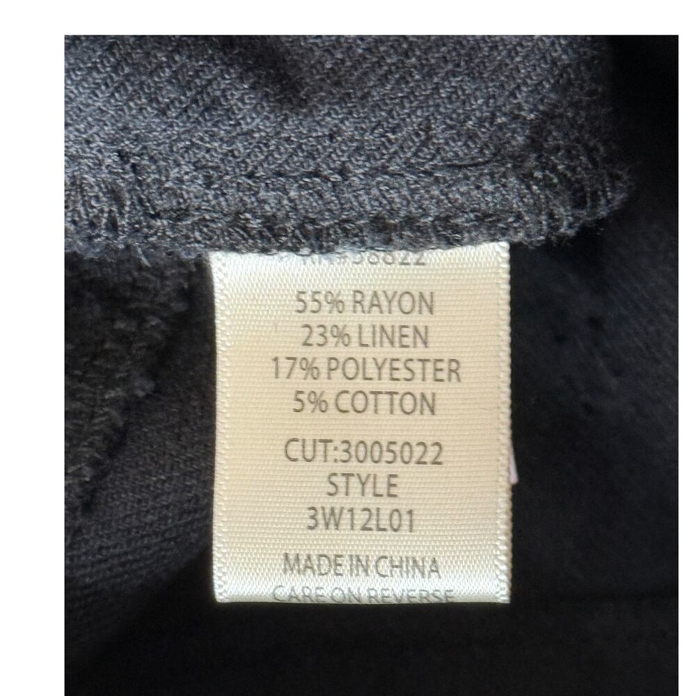 Max Studio pants wide leg trousers linen black size 3X - Picture 5 of 6